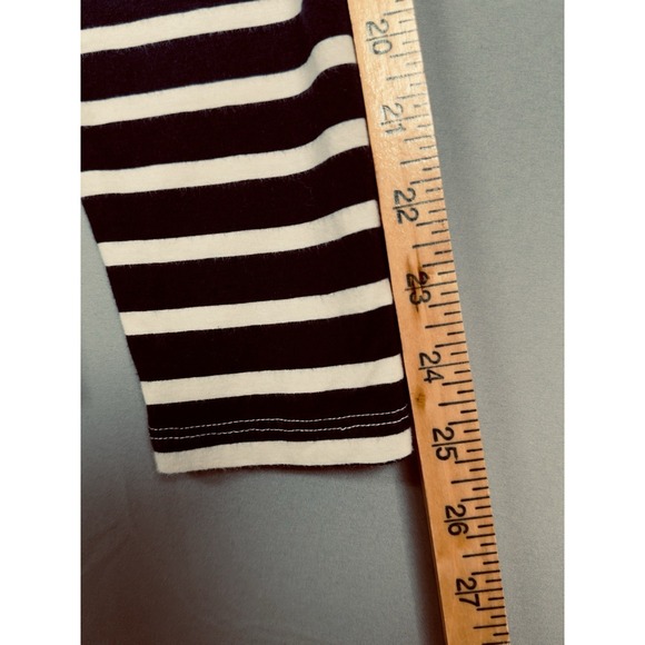 Lauren Ralph Lauren Active Women's 1/4 Zip Hoodie Cotton White/Navy Stripe - Picture 7 of 9